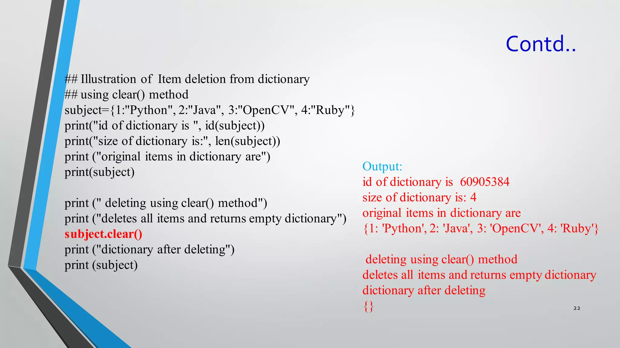 Python dictionaries | PPT