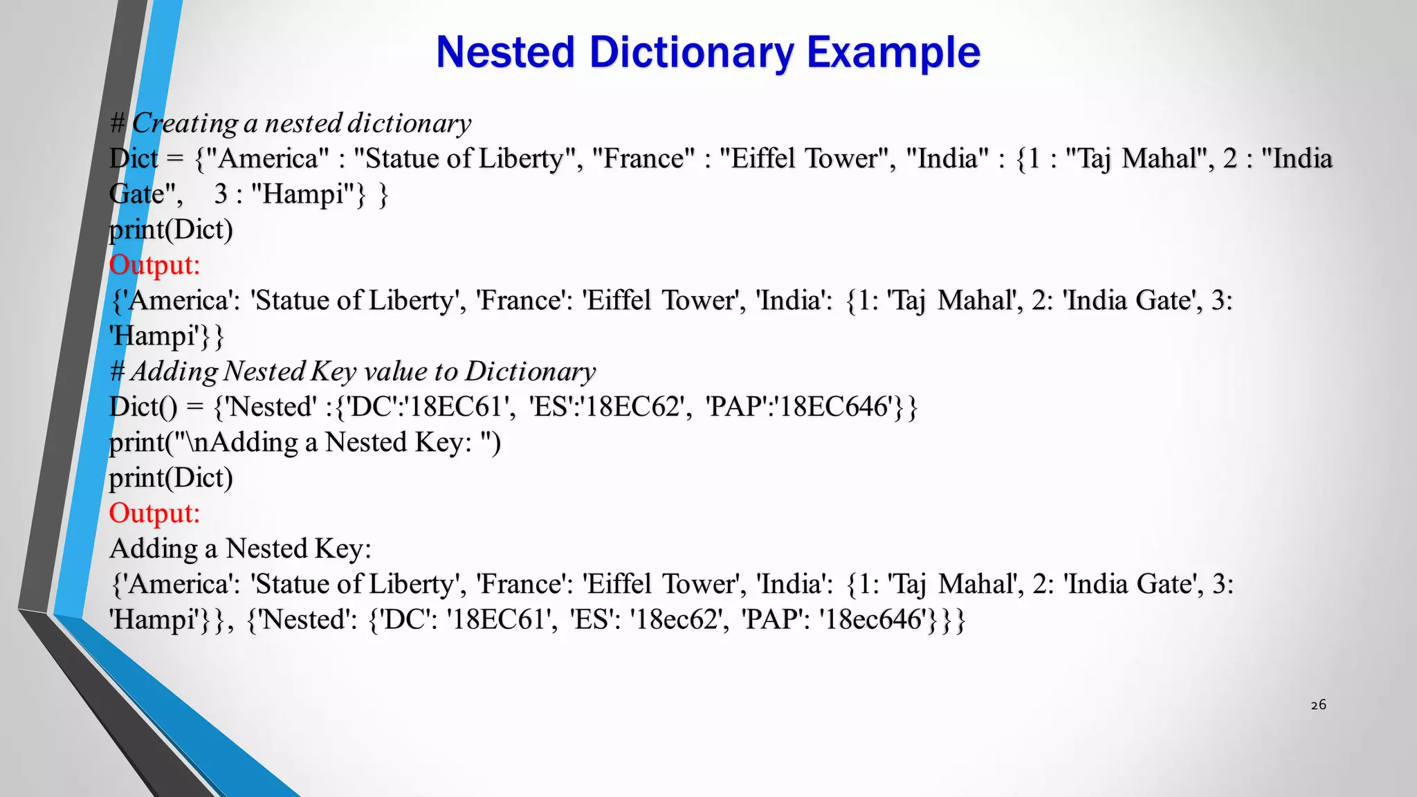 Python dictionaries | PPT