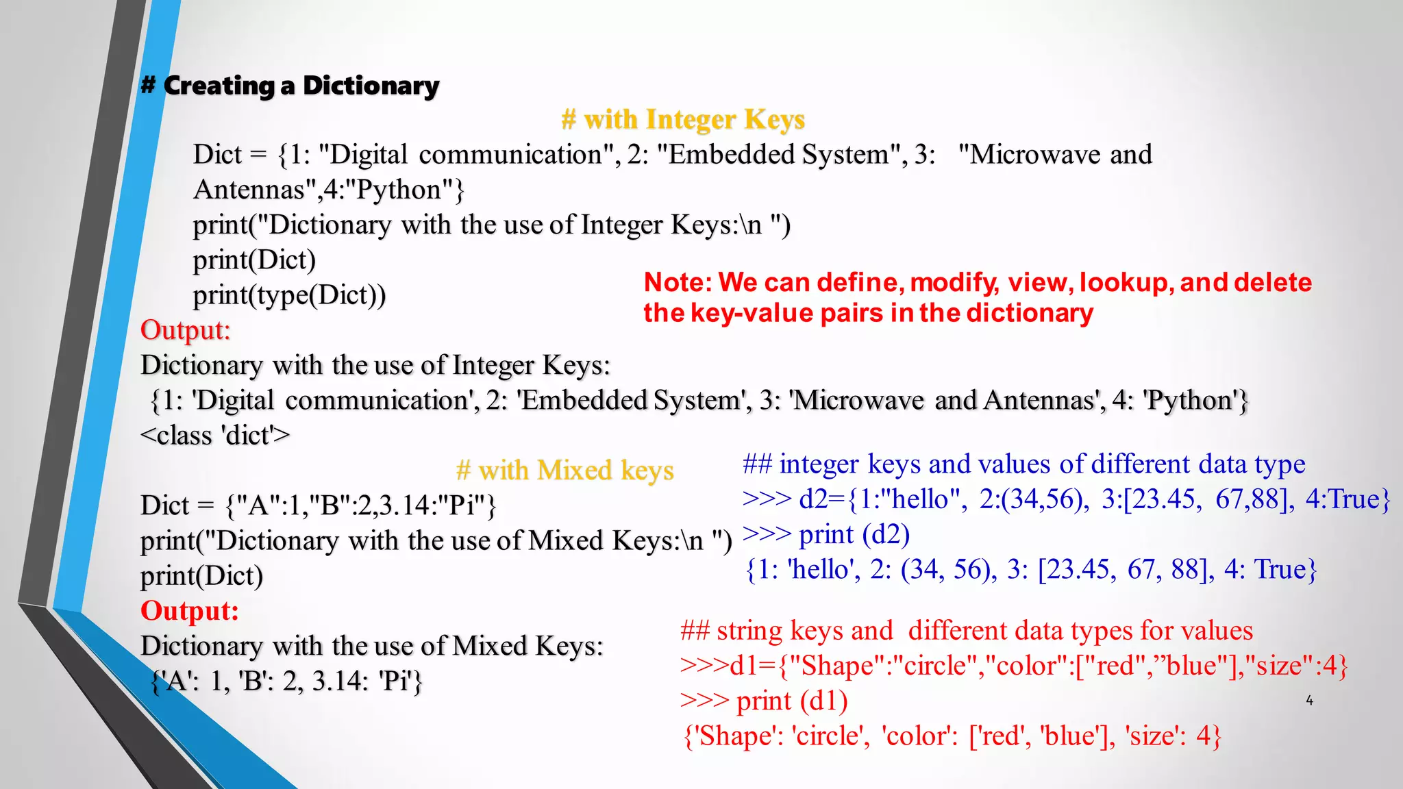 Python dictionaries | PPT