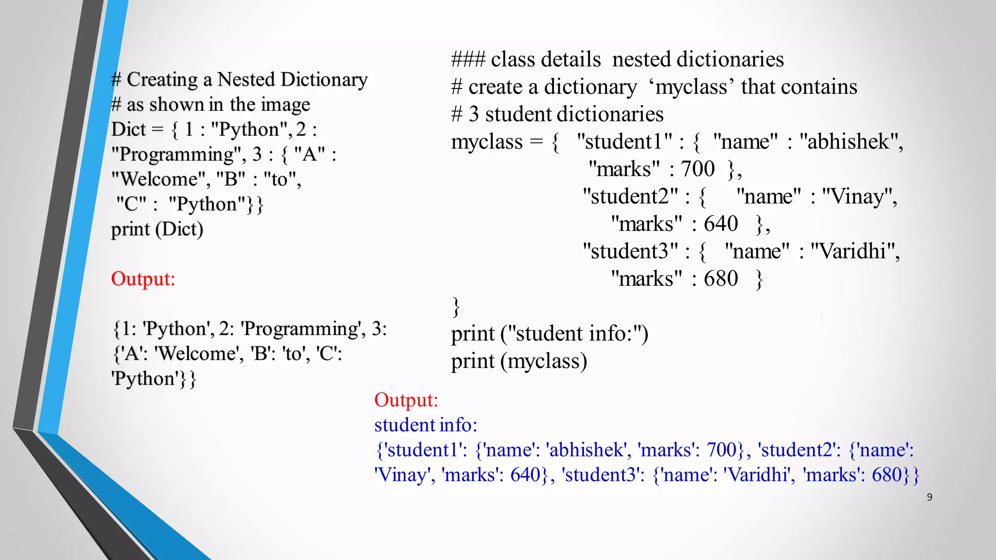 Python dictionaries | PPT