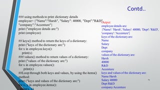 Python dictionaries | PPT