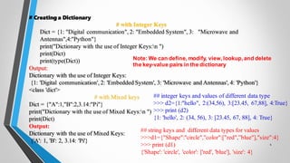 Python dictionaries | PPT
