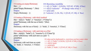 Python dictionaries | PPT