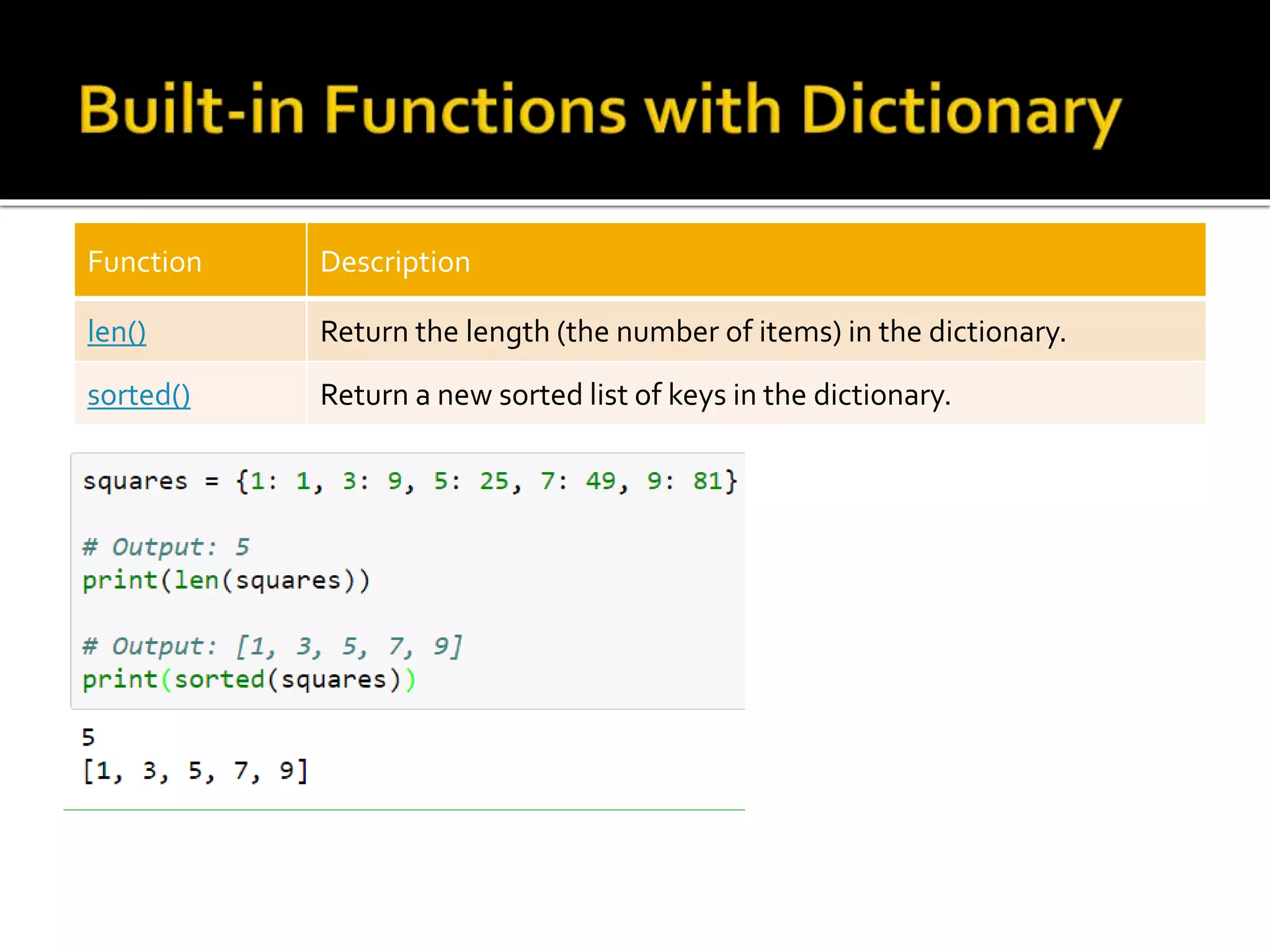 Python dictionary | PPT