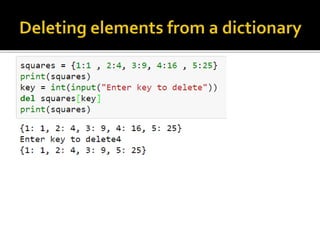 Python dictionary | PPTX | Programming Languages | Computing