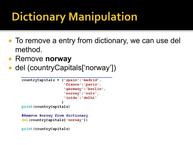Python dictionary | PPT
