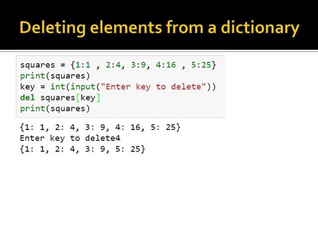 Python dictionary | PPT