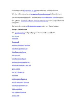 Python / Django Development & Web Application Services | PDF