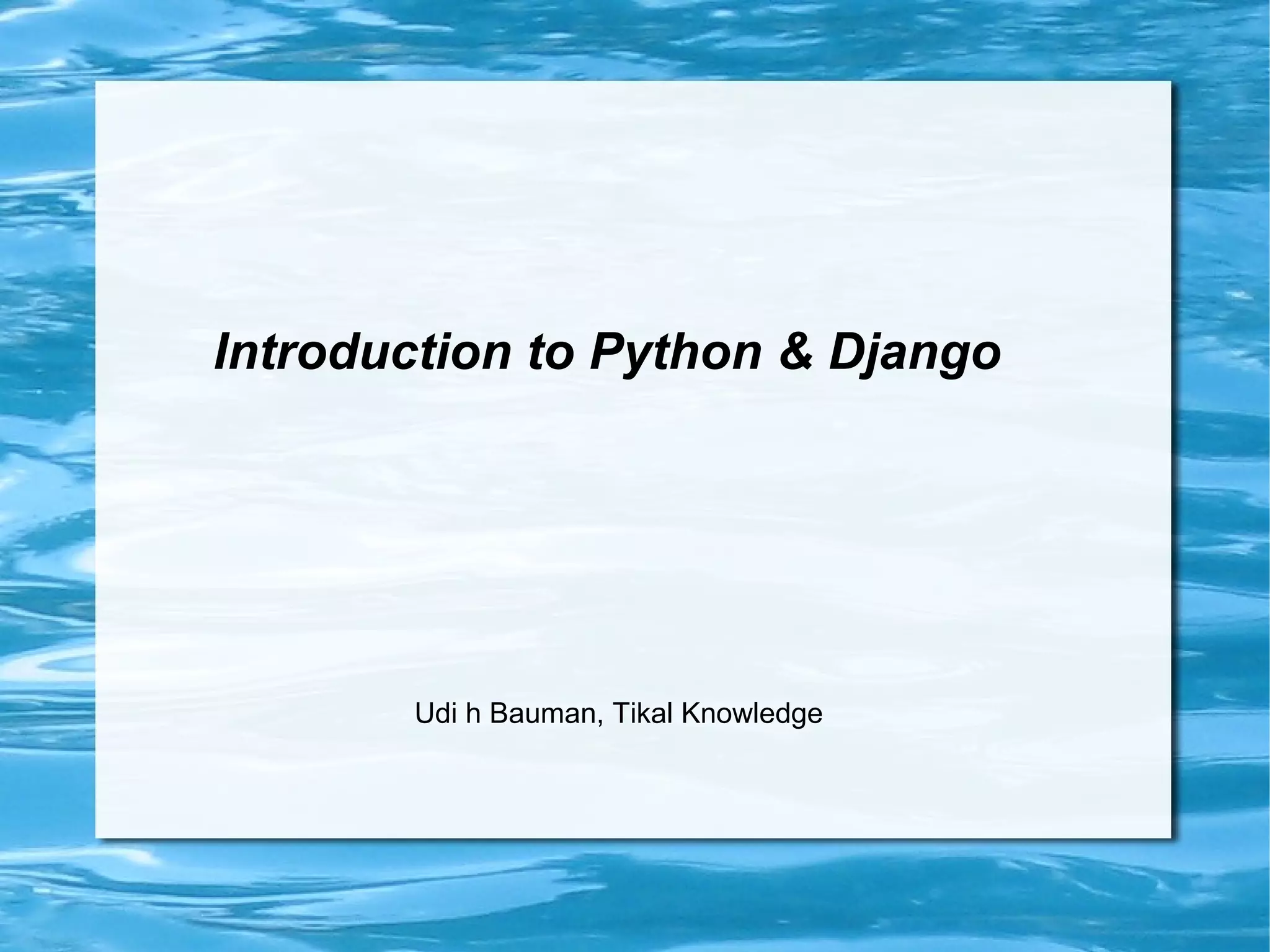Python Django Intro V0.1 | PPT