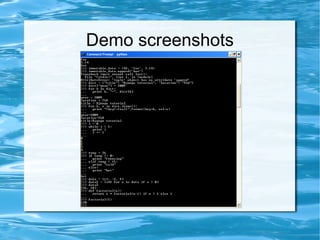 Demo screenshots
 