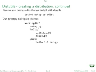 Python eggs, zc.buildout, zopeproject and zope3