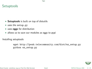 Python eggs, zc.buildout, zopeproject and zope3