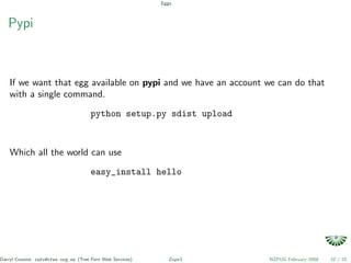 Python eggs, zc.buildout, zopeproject and zope3