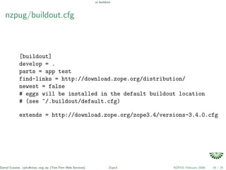 Python eggs, zc.buildout, zopeproject and zope3