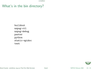 Python eggs, zc.buildout, zopeproject and zope3