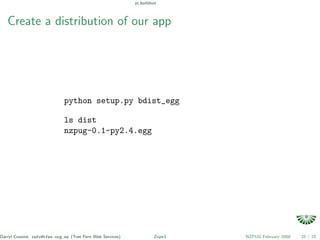 Python eggs, zc.buildout, zopeproject and zope3