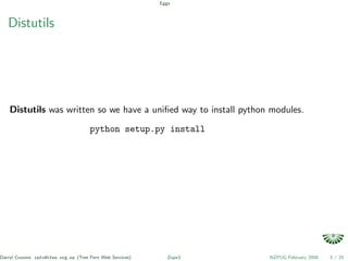 Python eggs, zc.buildout, zopeproject and zope3