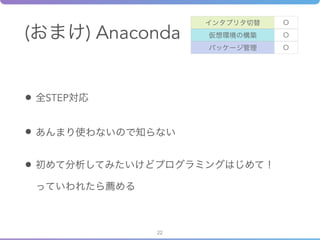( ) Anaconda
• STEP
•
•
22
O
O
O
 