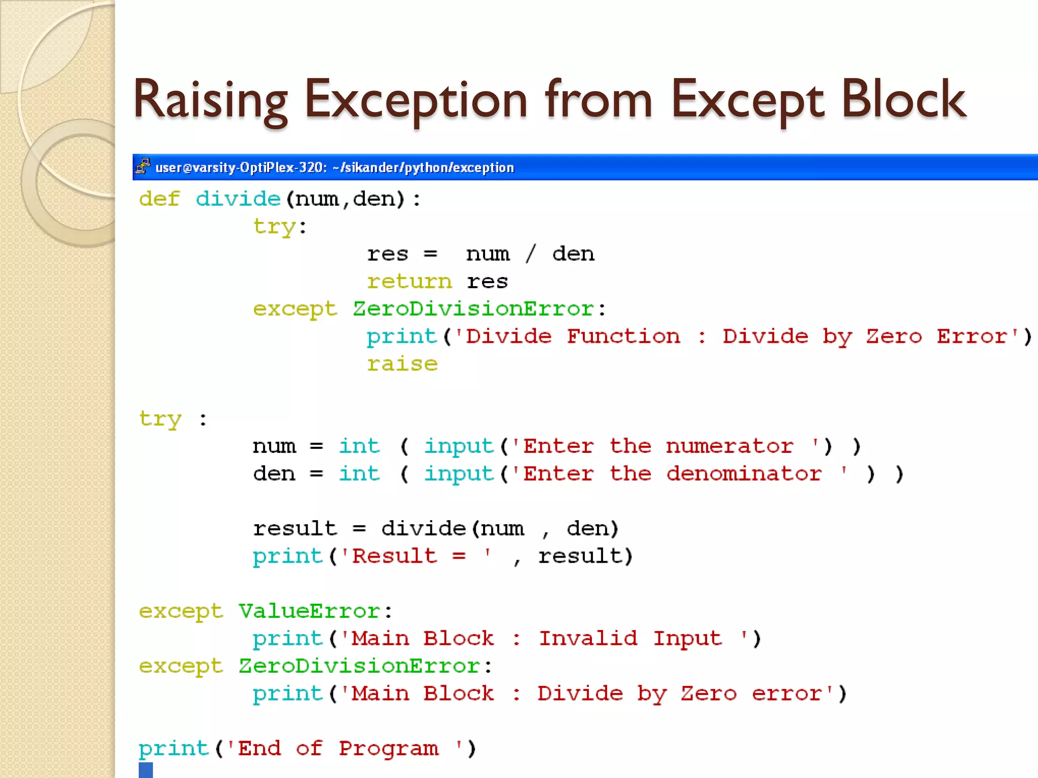 Python exception handling | PPT