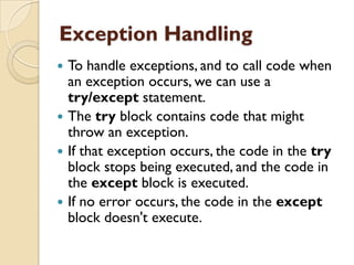 Python exception handling | PPT