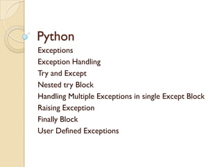 Python exception handling