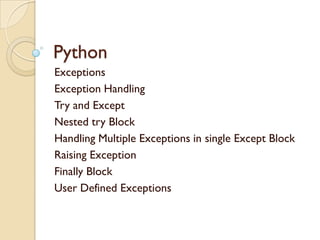 Python Exception Handling