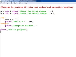 Python exception handling | PPT