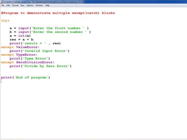 Python exception handling