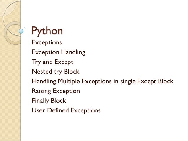 Python exception handling
