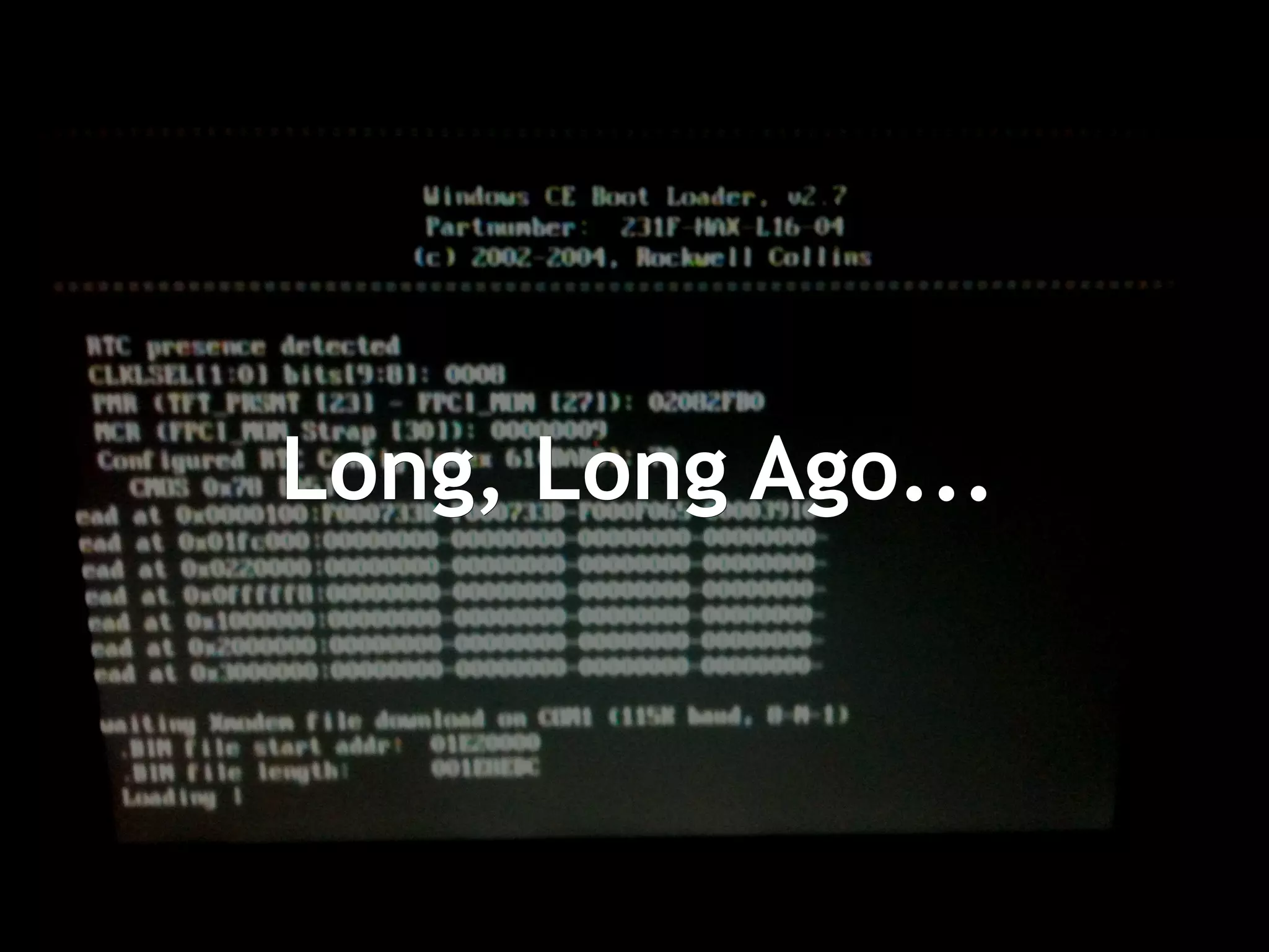 Long, Long Ago... 
