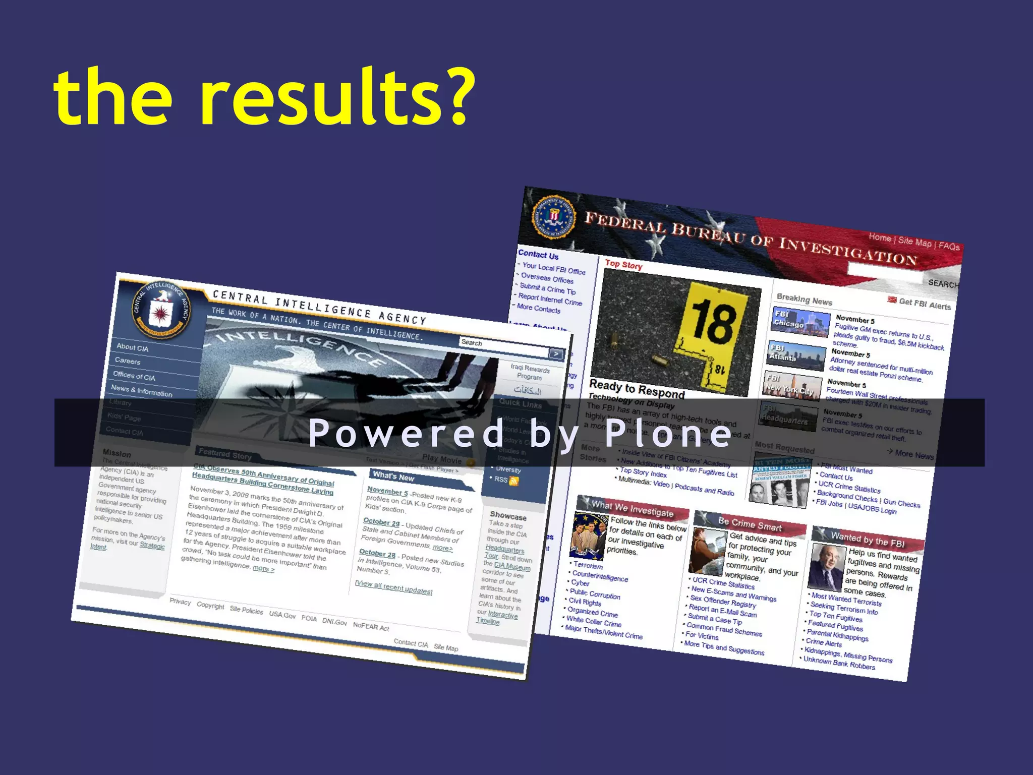 the results? Powered by Plone 