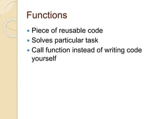 Python Functions | PPTX
