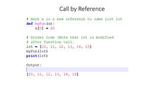 Call by Reference
 