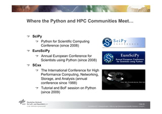 Where the Python and HPC Communities Meet!


!   "SciPy
     !   "Python for Scientific Computing
         Conference (sin...