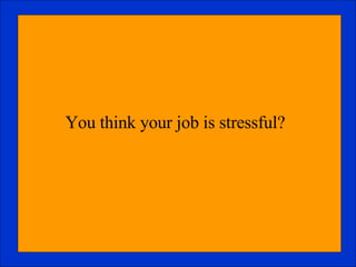 You think your job is stressful? 