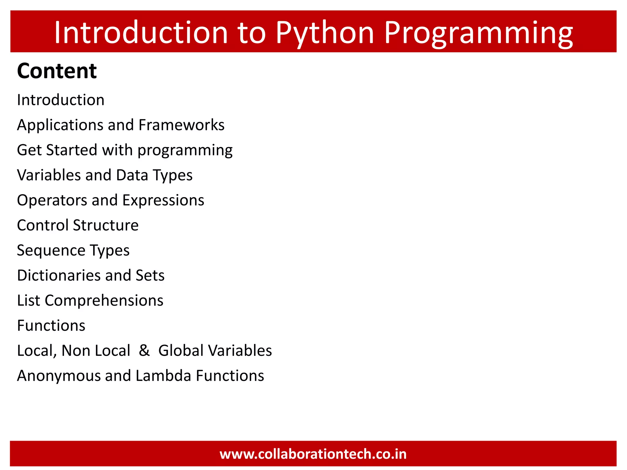 Introduction to Python Basics Programming | PPT