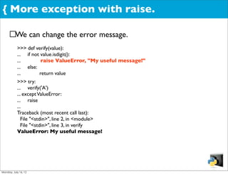 python raise valueerror message Images High Quality... Python introduction | PDF