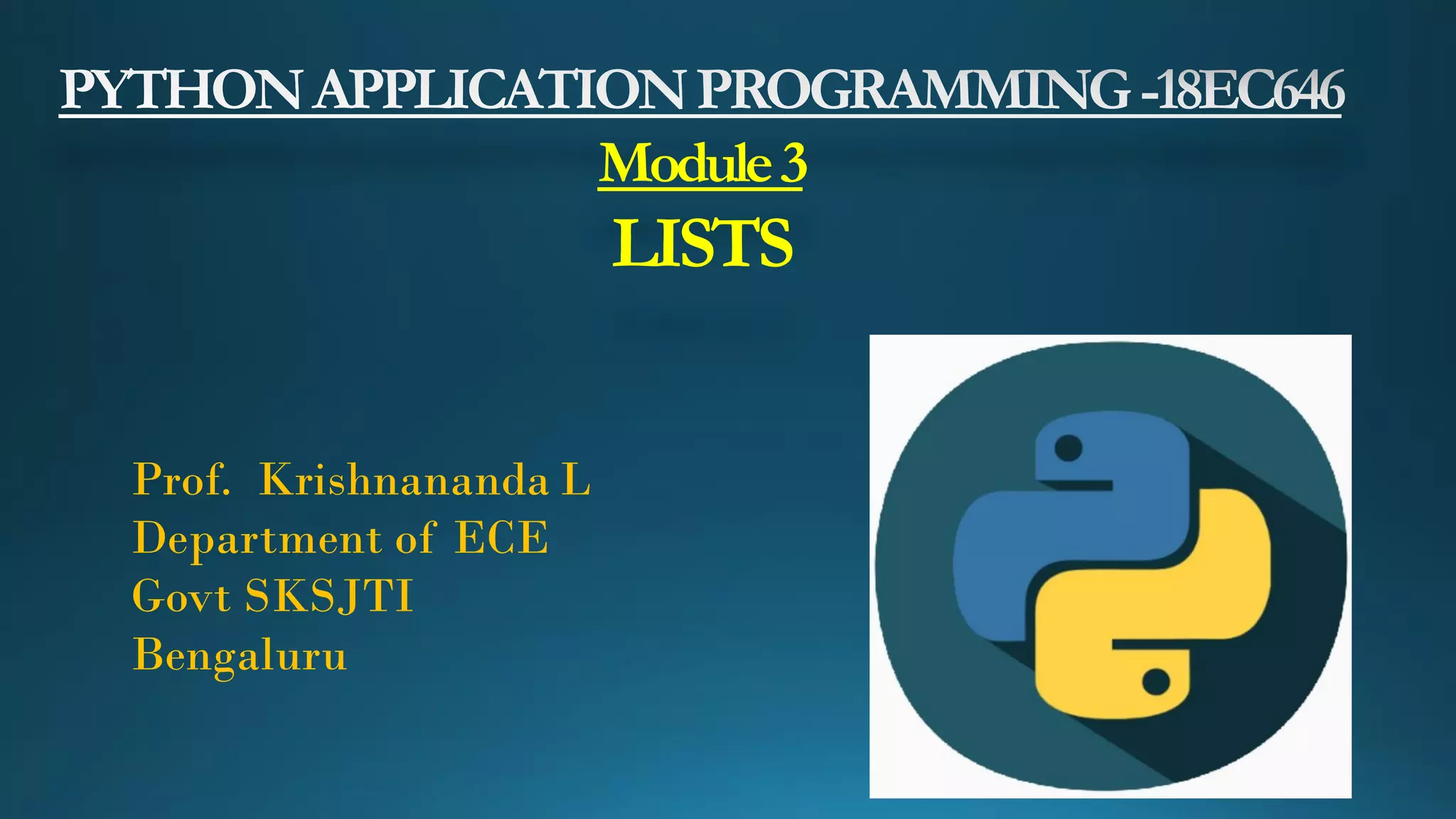 Python lists ppt
