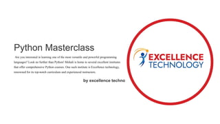 Python masterclass , what is python why it is important | PPT image.