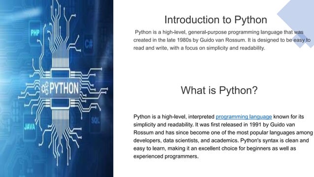 Python masterclass , what is python why it is important | PPT