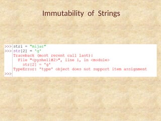 Class 2 of Module 2 - Strings in Python Syllabus, VIT | PPTX