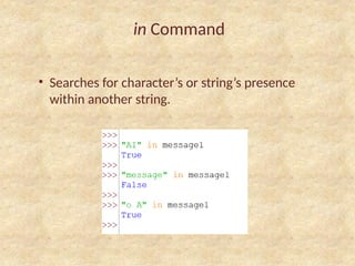 Class 2 of Module 2 - Strings in Python Syllabus, VIT | PPTX