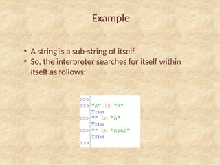 Class 2 of Module 2 - Strings in Python Syllabus, VIT | PPTX