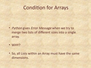 Introduction to Shape of Arrays and Slicing Arrays. | PPTX