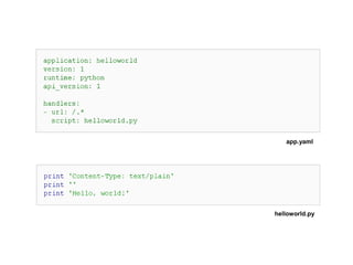 app.yaml 
helloworld.py 
 