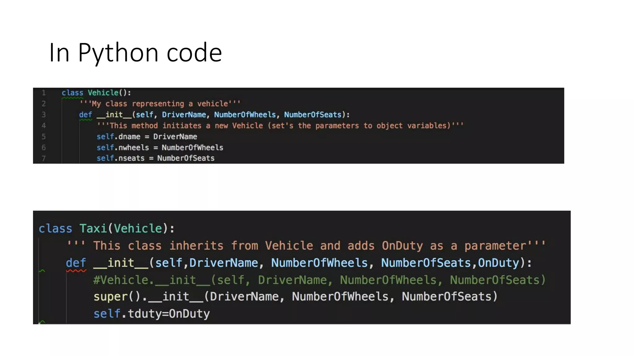 In Python code
 