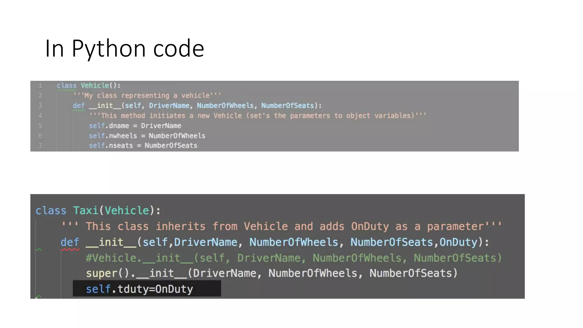 In Python code
 