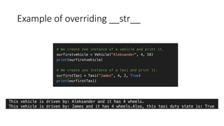 Example of overriding __str__
 