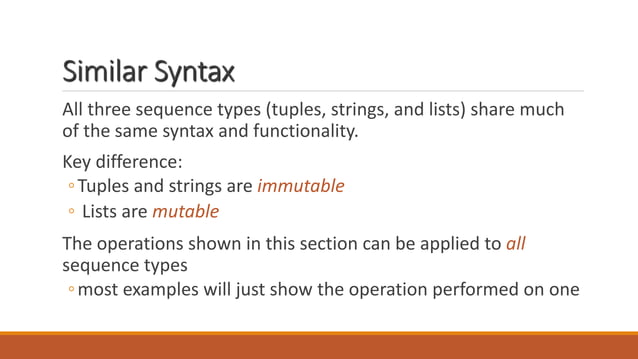 Sequence Types in Python Programming | PPT