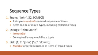 Sequence Types in Python Programming | PPT
